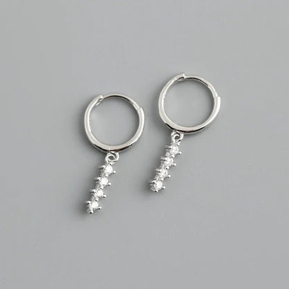 New Arrival Fashion Korean Blue Zircon Spike Geometric Stud Earrings for Women Real 925 Sterling Silver Gothic Jewelry
