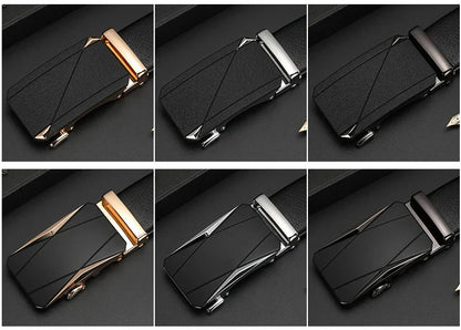 Men's Genuine Leather Automatic Buckle Belt Custom Engraved Name/Logo Ideal Waist Belt for Father's Day Personalized Gift