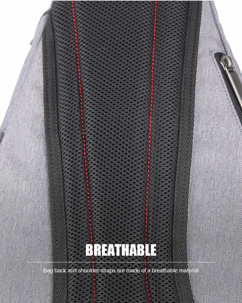 Men One Shoulder Backpack Women Sling Bag Crossbody USB Boys Cycling Sports Travel Versatile Fashion Student School