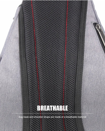 Men One Shoulder Backpack Women Sling Bag Crossbody USB Boys Cycling Sports Travel Versatile Fashion Student School