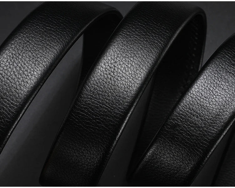 Men's Genuine Leather Automatic Buckle Belt Custom Engraved Name/Logo Ideal Waist Belt for Father's Day Personalized Gift