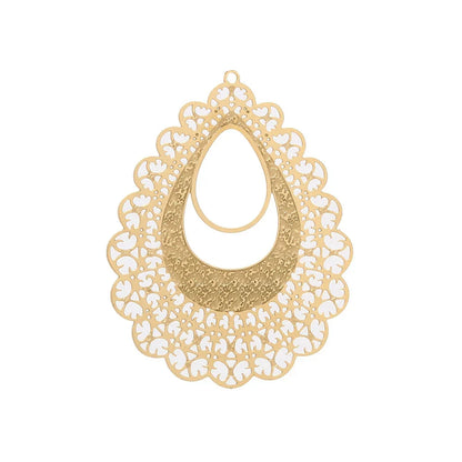 4pcs Gold Stainless Steel Filigree Earring Charm Pendants Connectors for Earring DIY Jewelry Making Supplies wholesale