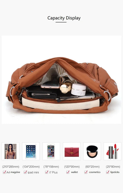 Winter Fashion Shoulder Bag for Women Soft PU Crossbody Handbg Large Capacity Messenger Bag Hobos Big Purse