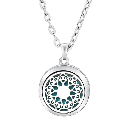 New Stainless Steel Fashion Tree Of Life  Aromatherapy Necklace Essential Oil Diffuser Perfume Locket Pendant Women Jewelry Gift