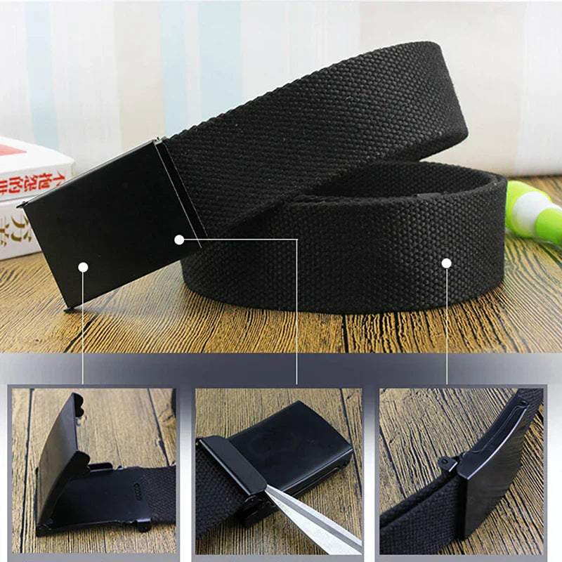 Fashion New Unisex Trousers Belts Canvas Belt metal buckle Men Women Boys Jeans belts Candy Colors Top quality120cm luxury belts