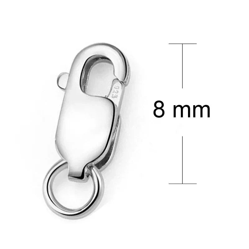 2pcs Genuine Real Solid 925 Sterling Silver Spring Lobster Clasps Hooks Claw Jewelry Making Findings Close Sealed Ring Buckle