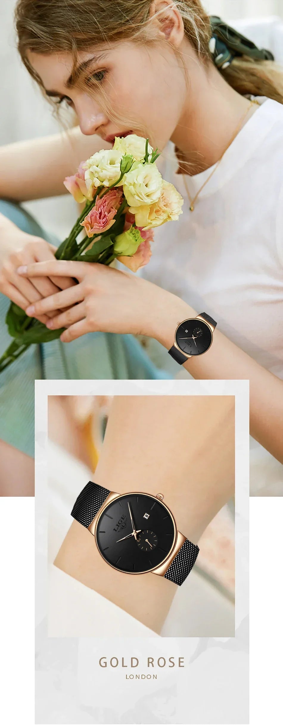 Ultra Thin Fashion Casual Ladies Watches Elegant Luxury Waterproof Business Quartz Watch for Women Gift Auto Calendar Clock