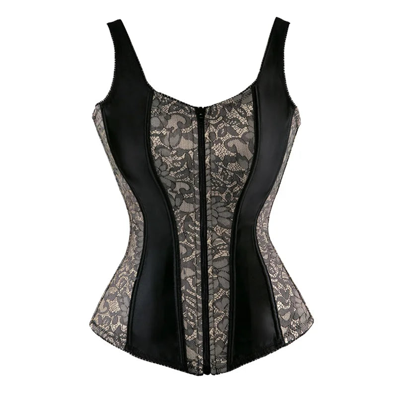 Overbust Corset Top with Straps Jacquard Corset Bustier Zipper Plus Size for Women Corset Dress with Skirt Black Red purple