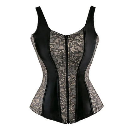 Overbust Corset Top with Straps Jacquard Corset Bustier Zipper Plus Size for Women Corset Dress with Skirt Black Red purple