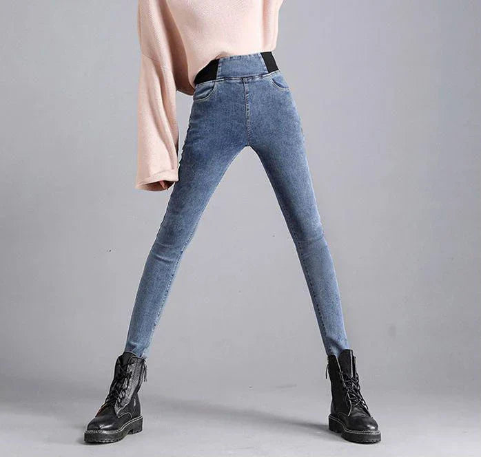 High Waist Pencil Jeans Women Classic Skinny Casual Denim Pants