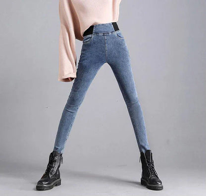 High Waist Pencil Jeans Women Classic Skinny Casual Denim Pants