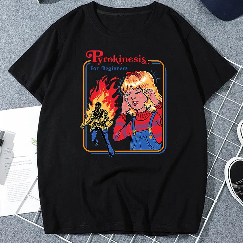 Let's Sacrifice Toby Horror Satanist Graphic Tops Unique Creative Cartoon Streetwear Unisex Scary Short-sleev Tee Ropa Hombre