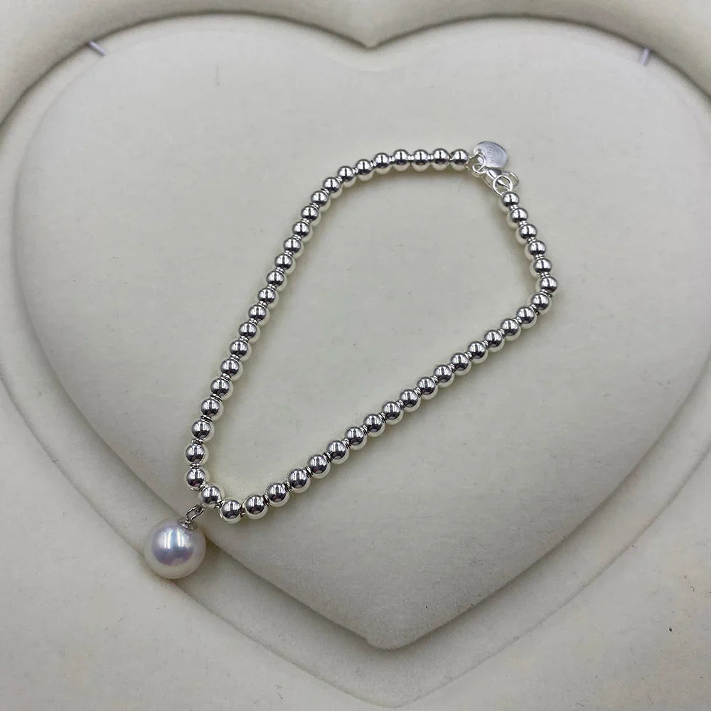 925 Sterling Silver Beads Bracelet Heart Charm Design Fashion Women Girls Lover Best Gift Hot Sale