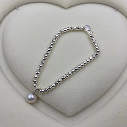 925 Sterling Silver Beads Bracelet Heart Charm Design Fashion Women Girls Lover Best Gift Hot Sale