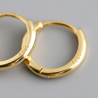 Real 925 Sterling Silver Minimalist Bohemian Round Ear Buckle for Women Punk Unisex Rock Hoop Earring Jewelry Accessories
