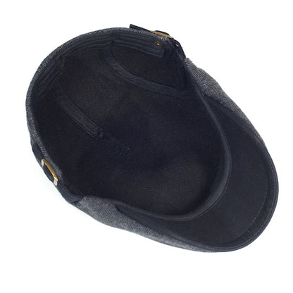 Big Size Newsboy Cap Men Winter Wool Thick Warm Vintage Herringbone Casual