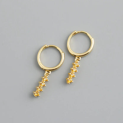 New Arrival Fashion Korean Blue Zircon Spike Geometric Stud Earrings for Women Real 925 Sterling Silver Gothic Jewelry