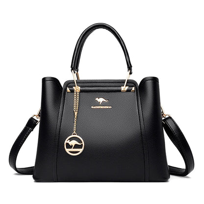 Bolsas de Luxo Femininas Bolsas de Grife 3 Camadas Couro Macio Ombro Transversal Sacola Feminina Grande Capacidade Compras Mensageiro Tote