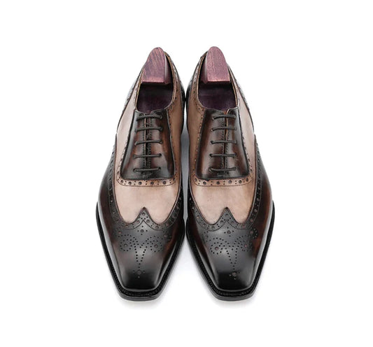 Fiddle-Back Beveled Waist Mens Dress Shoes Real Leather High Quality Wedding Shoes Formal Italian Design Shoes Handmade OX54