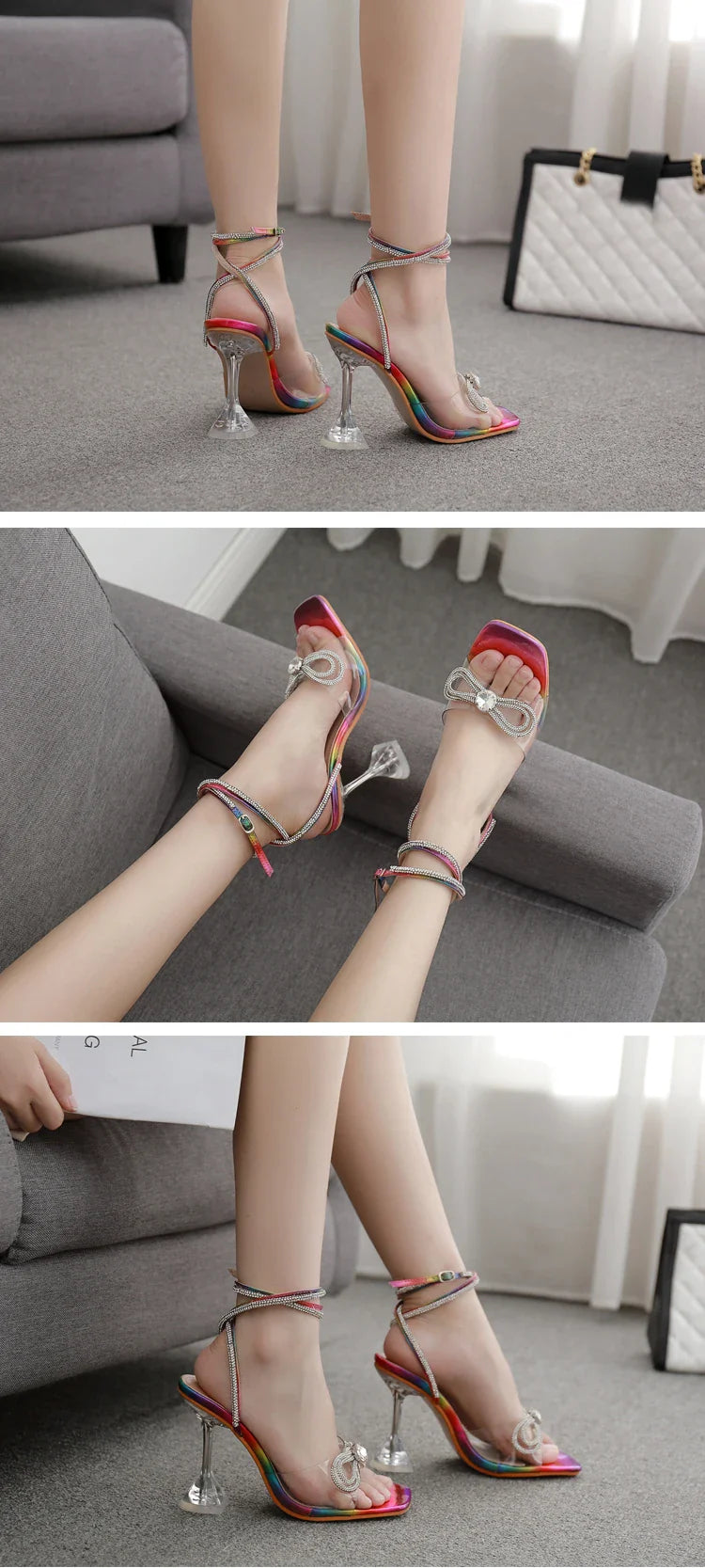 New Design Sexy White String Bead High Heels Women Sandals Summer Gladiator Party Dress Buckles Pumps Shoes Size 35-42