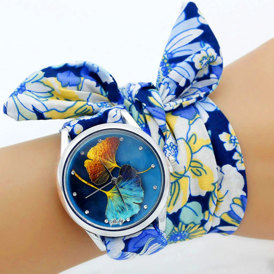 New Ladies Cloth Wristwatch Fashion Women Dress Watch High Quality Silver  Quartz Watch Sweet Girls Watch Fabric Clock