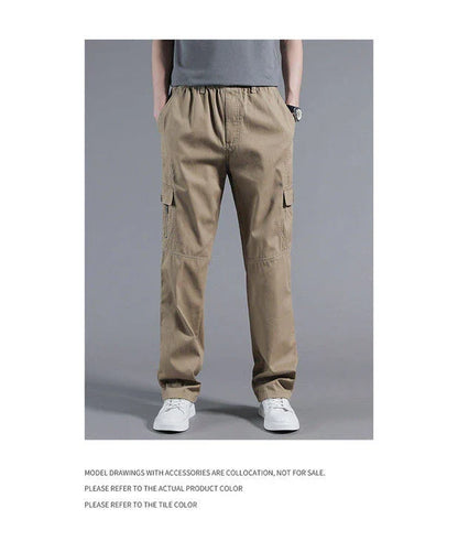 New Cargo Pants Men's Loose Straight Oversize Clothing Solid Grey Versatile Work Wear Black Joggers Cotton Casual Male Trousers