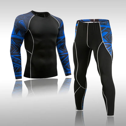 Men's Sports Suit MMA Running Quick-Drying Sportswear Compression Suit Fitness Training 3-Piece Sports Tights