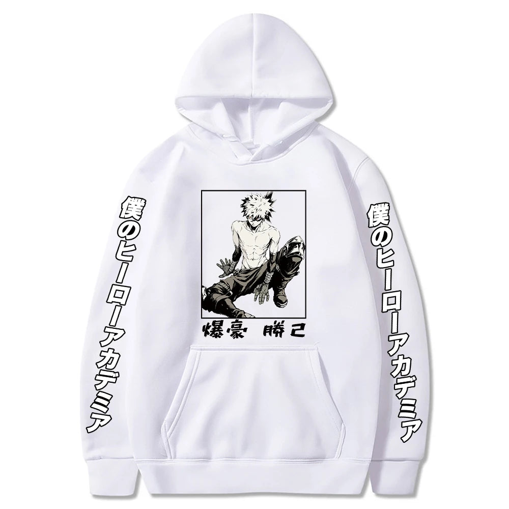 Fashion Japanese Anime My Hero Academia Hoody Sweatshirt Women Harajuku Kawaii Bakugou Katsuki Graphics Winter Oversized Hoodies