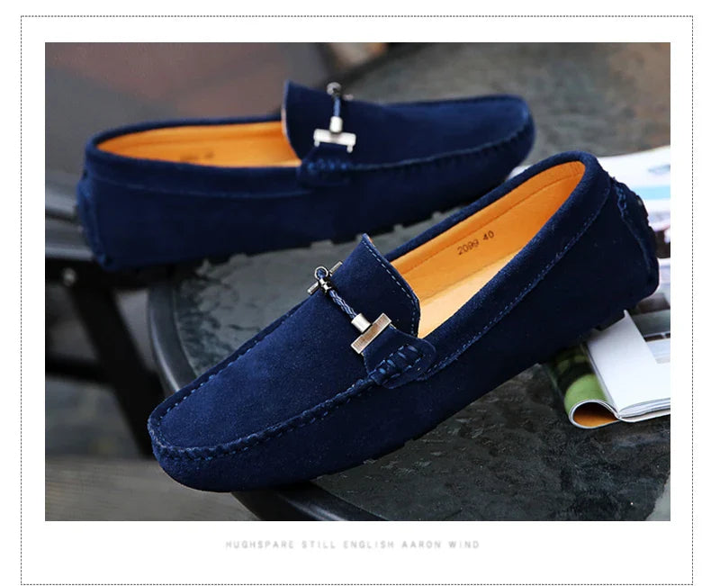 Handmade Men Loafers Luxury Genuine Leather Casual Shoes Comfortable Soft Driving Shoes Warm Fur Plus Office Moccasins