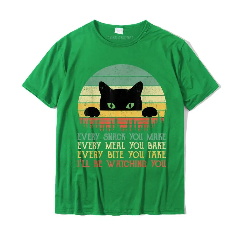 Every Snack You Make Cat Funny Cat Mom Cat Mama Cat Dad T-Shirt Cotton T Shirts For Men Custom T Shirt Rife Printed