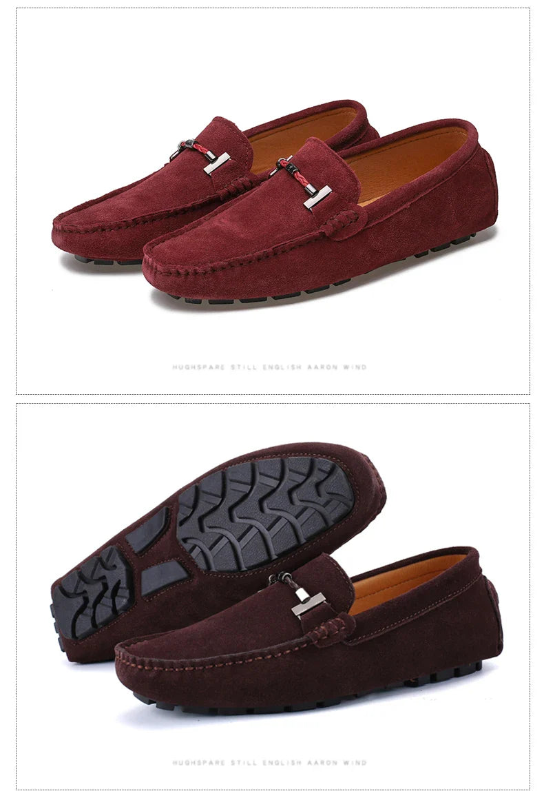 Handmade Men Loafers Luxury Genuine Leather Casual Shoes Comfortable Soft Driving Shoes Warm Fur Plus Office Moccasins