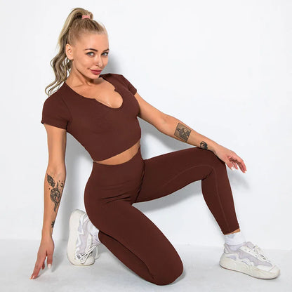 2/4/6PCS Seamless Women Yoga Set Workout Sportswear Fitness Bra Sport Pants Gym Clothing High Waist Leggings Shorts Sports Suits