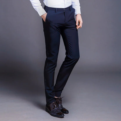 New Fashion High Quality Men Suit Pants Straight Spring Autumn Long Male Classic Business Casual Trousers Slim Fit Full Length