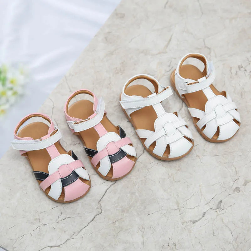 Girl Sandals kids closed toe princess shoes for summer 3-7years older