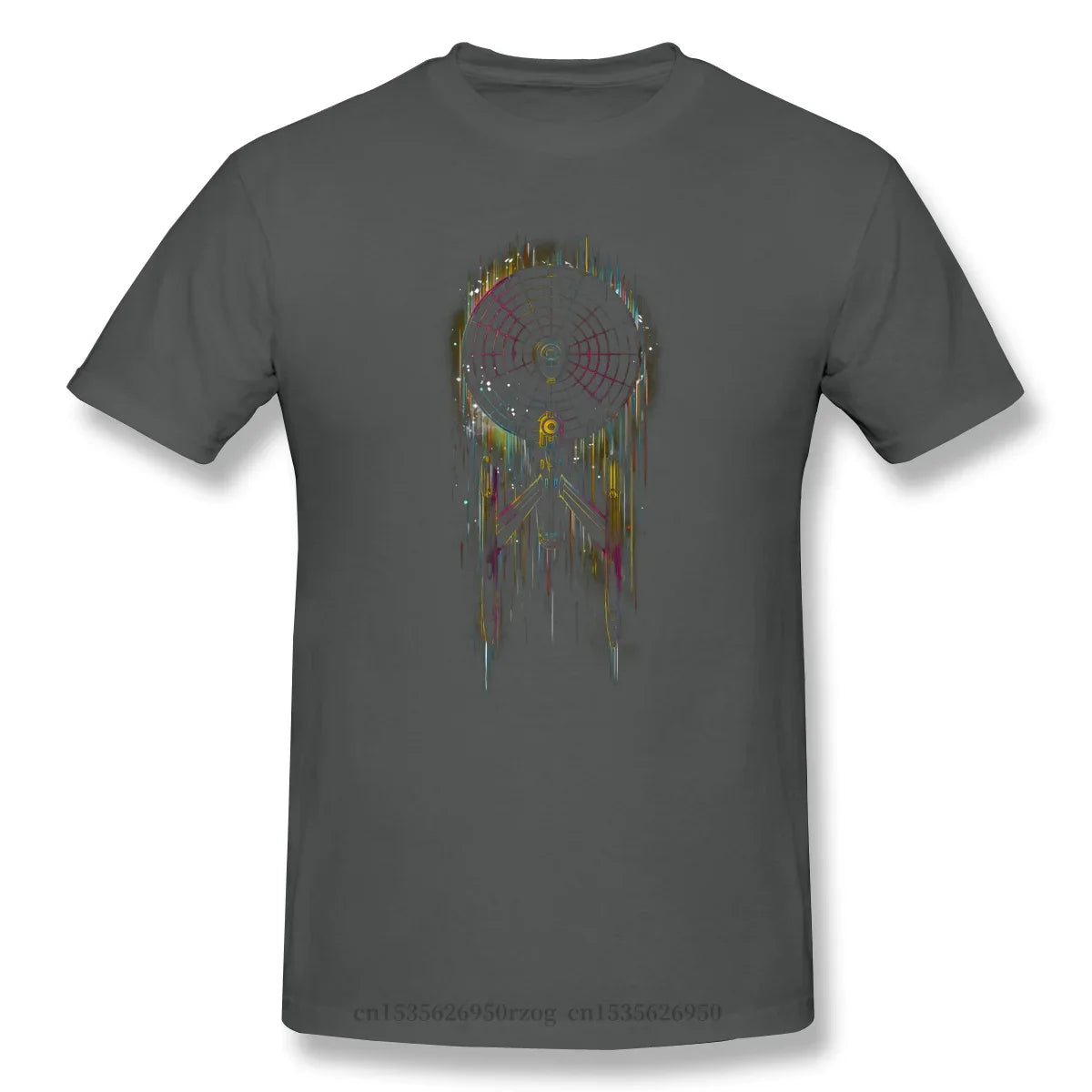 Men Clothing Stars Treke Science FictionTV Series Tops T-Shirt Neon Boldly Oversize Short Sleeve