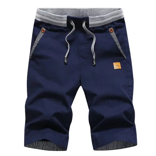 2025 Summer Casual Shorts Men Cotton Cargo Shorts Elastic Waist Drawstring Beach Board Shorts M-4XL Plus size Drop Shipping