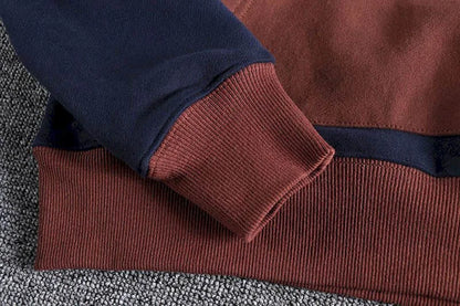 Casual Handsome Hoodies Men 2025 Autumn Winter Retro Trend Color Contrast Hooded Jacket Youth Stand-up Collar Mens Coat
