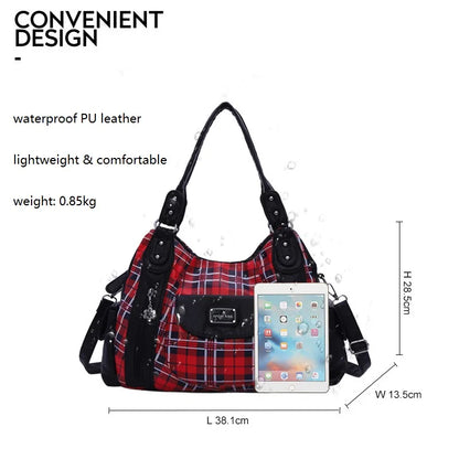 Women Handhag Designers Luxury Hand bags Fashion Women Plaid Shoulder Bags Female Top-handle Bags Large Purse Hobos