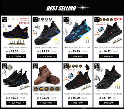 Work Safety Shoes Non-slip Waterproof Anti-smashing Steel Toe Puncture Working Boots Lightweight Fashion Sneakers For Men Women