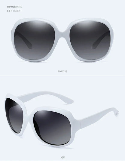 Design Elegant Polarized Oversized Round Sunglasses Women Simple Fashion Big Plastic Ladies Sun Glasses UV400