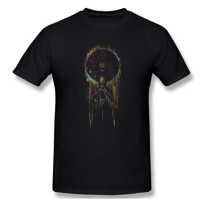 Men Clothing Stars Treke Science FictionTV Series Tops T-Shirt Neon Boldly Oversize Short Sleeve