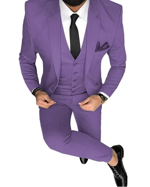 Ternos Masculinos de Baile Smoking Slim Fit 3 Peças Ternos de Casamento para Noivos