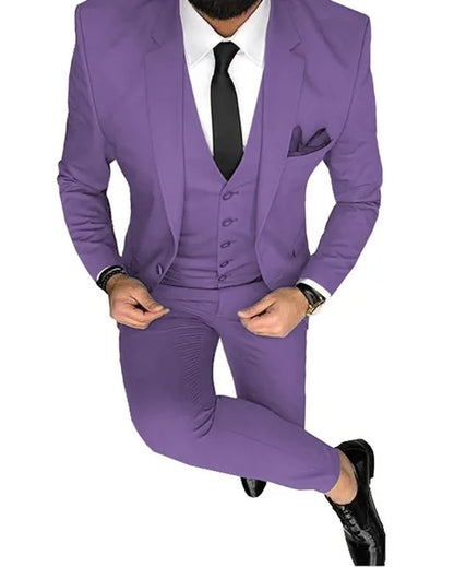 Ternos Masculinos de Baile Smoking Slim Fit 3 Peças Ternos de Casamento para Noivos