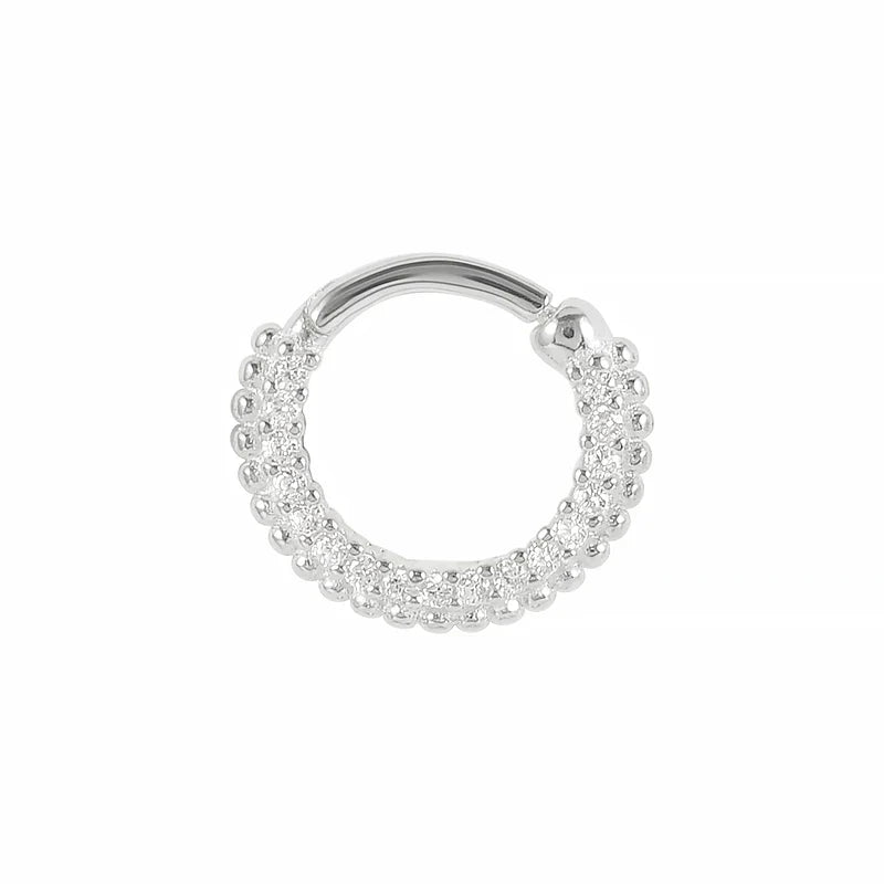 Multible Crystal Hoop Earrings for Women 2021 925 Sterling Silver Ear Nose Jewelry Earrings Heart Round joyas de plata 925