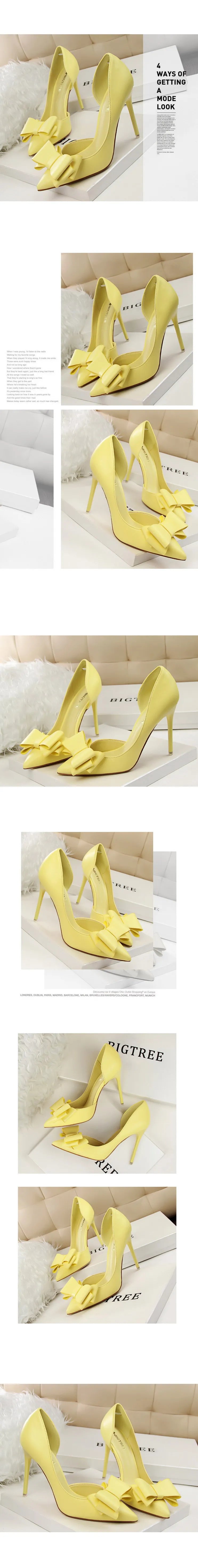 Shoes Bow-knot Woman Pumps Stiletto 10.5 Cm Women Basic Pump Pointed Toe Classic Pumps Sexy High Heels Women Shoes 2026