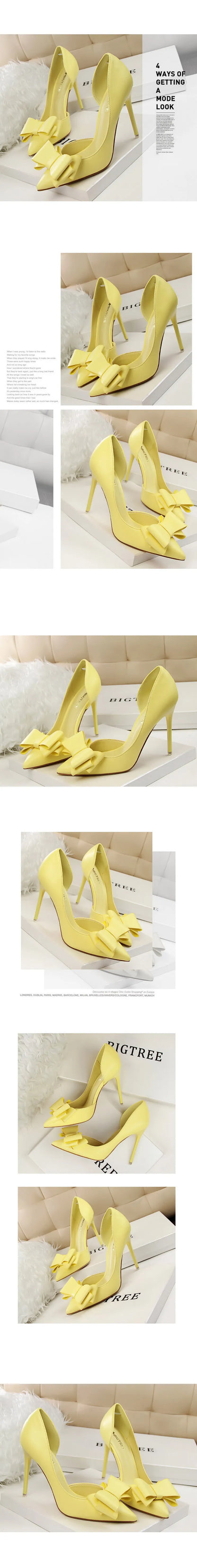 Shoes Bow-knot Woman Pumps Stiletto 10.5 Cm Women Basic Pump Pointed Toe Classic Pumps Sexy High Heels Women Shoes 2026