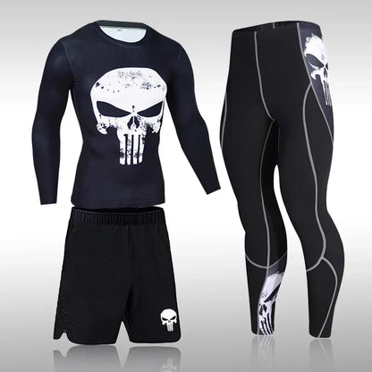 Male Quick Drying Sportswear Compression Clothing Fitness Training Kit Thermal Underwear Men's Running Sports Suit MMA Rashgard