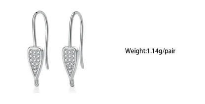 TrustDavis Real 925 Sterling Silver Fashion Dazzling CZ Opening Handmade Ear Hook Earring DIY Accessories Fine Jewelry HY365