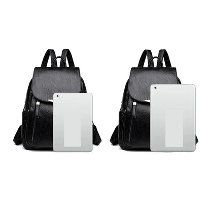 Luxury Backpack For Women Soft PU Leather Backpack Travel Large Capacity School Bag Double Zipper Business Knapsack