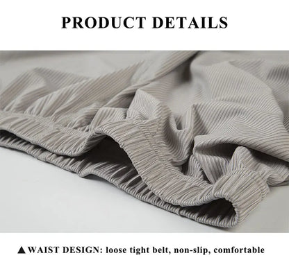 Plus Size Ice Silk Cool Summer Men Sleepwear Shorts Sexy Underwear Nightwear Comfortable Loose Sports Man Sleep Bottoms Homewear
